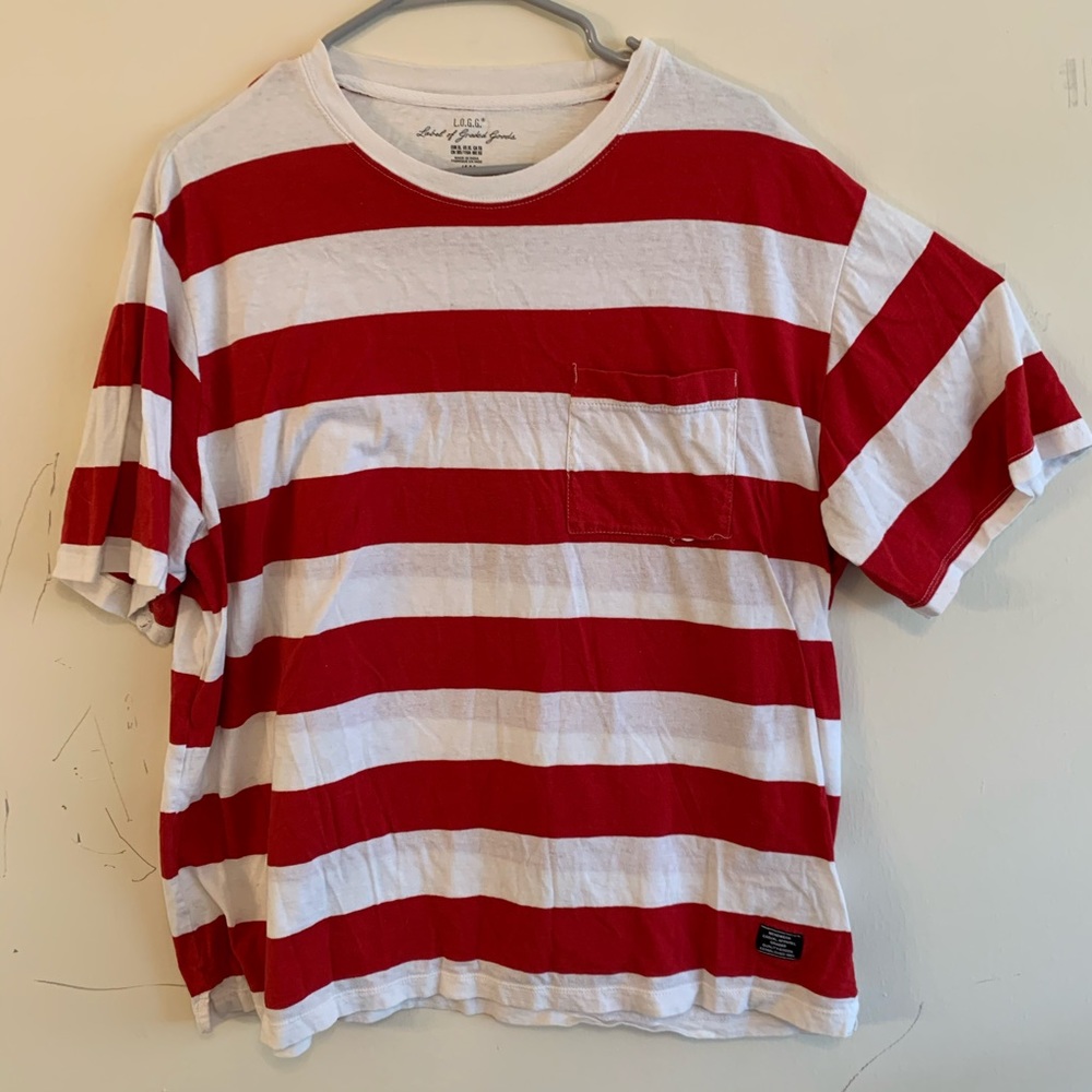 H&M basic red and white striped T-shirt